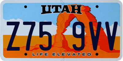 UT license plate Z759VV