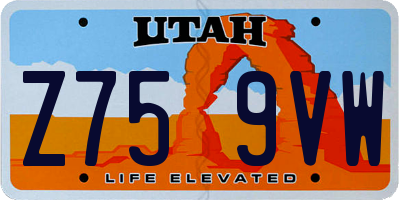 UT license plate Z759VW