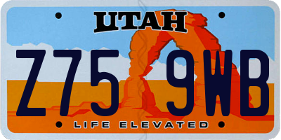 UT license plate Z759WB