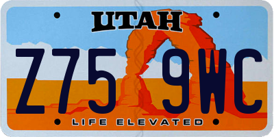 UT license plate Z759WC