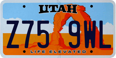 UT license plate Z759WL