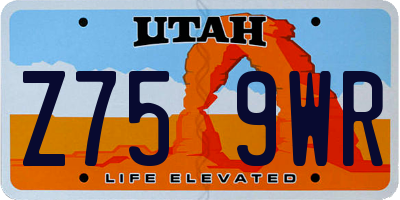UT license plate Z759WR