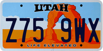 UT license plate Z759WX