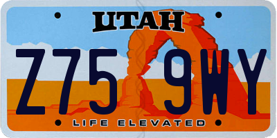 UT license plate Z759WY