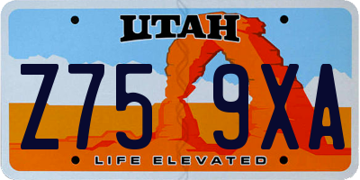 UT license plate Z759XA