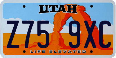 UT license plate Z759XC