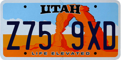 UT license plate Z759XD