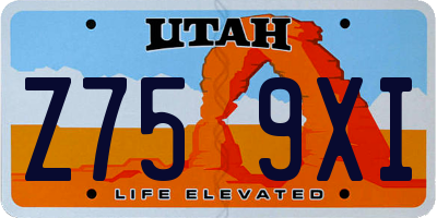UT license plate Z759XI