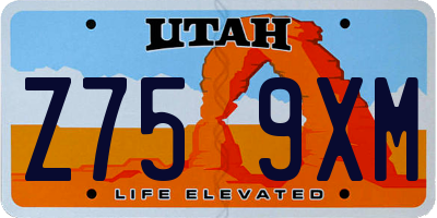 UT license plate Z759XM