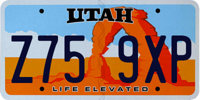 UT license plate Z759XP