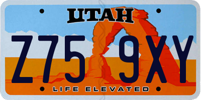 UT license plate Z759XY