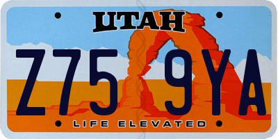 UT license plate Z759YA