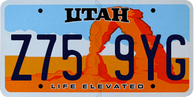 UT license plate Z759YG