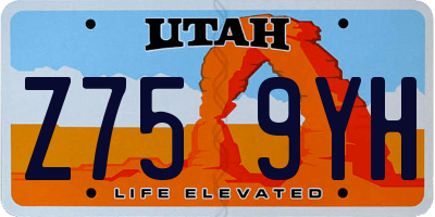 UT license plate Z759YH