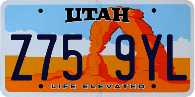 UT license plate Z759YL