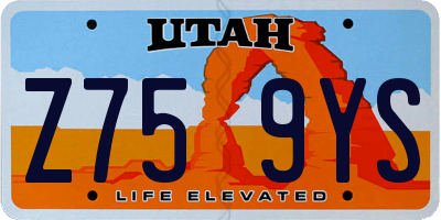 UT license plate Z759YS