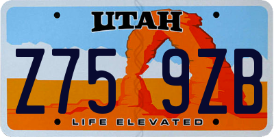 UT license plate Z759ZB