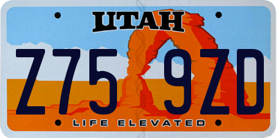 UT license plate Z759ZD