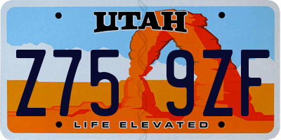 UT license plate Z759ZF