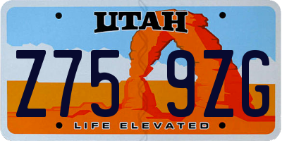UT license plate Z759ZG