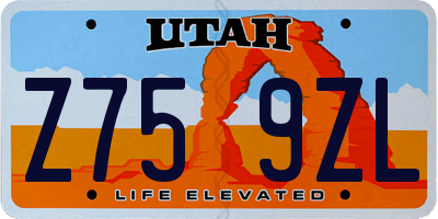UT license plate Z759ZL