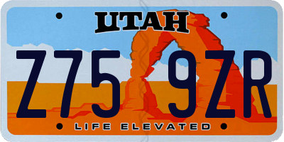 UT license plate Z759ZR