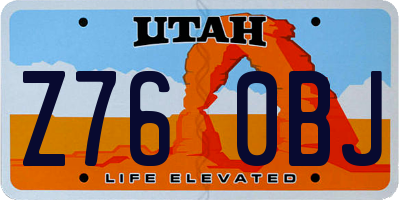 UT license plate Z760BJ