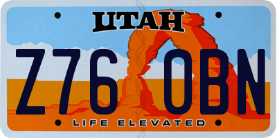 UT license plate Z760BN