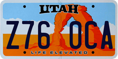 UT license plate Z760CA