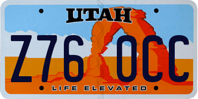 UT license plate Z760CC