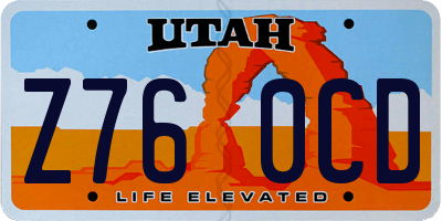 UT license plate Z760CD