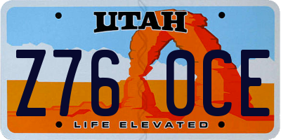 UT license plate Z760CE