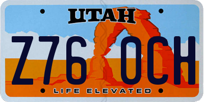 UT license plate Z760CH