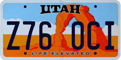 UT license plate Z760CI