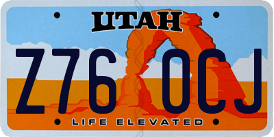 UT license plate Z760CJ