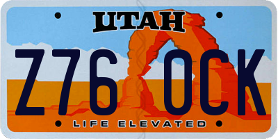 UT license plate Z760CK