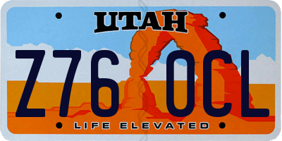 UT license plate Z760CL
