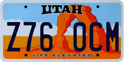 UT license plate Z760CM