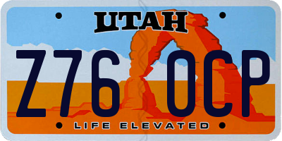 UT license plate Z760CP
