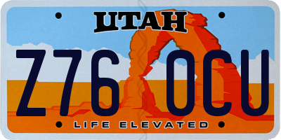 UT license plate Z760CU