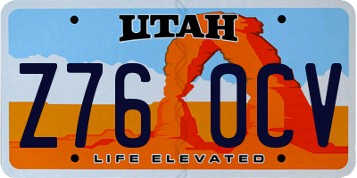 UT license plate Z760CV