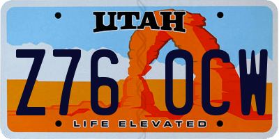 UT license plate Z760CW