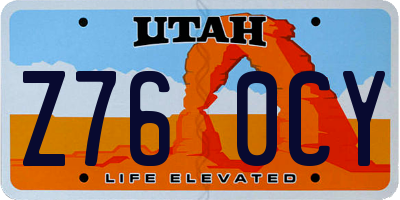 UT license plate Z760CY