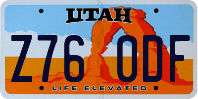 UT license plate Z760DF