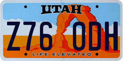 UT license plate Z760DH