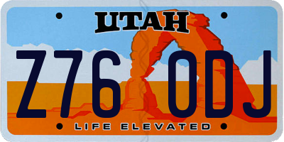 UT license plate Z760DJ