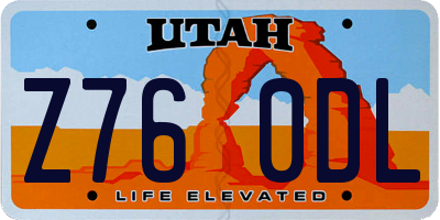 UT license plate Z760DL