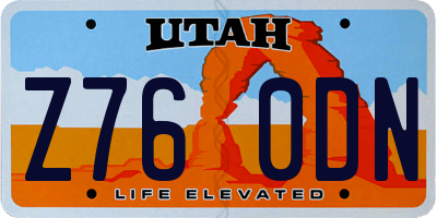 UT license plate Z760DN