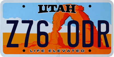 UT license plate Z760DR