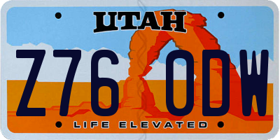 UT license plate Z760DW